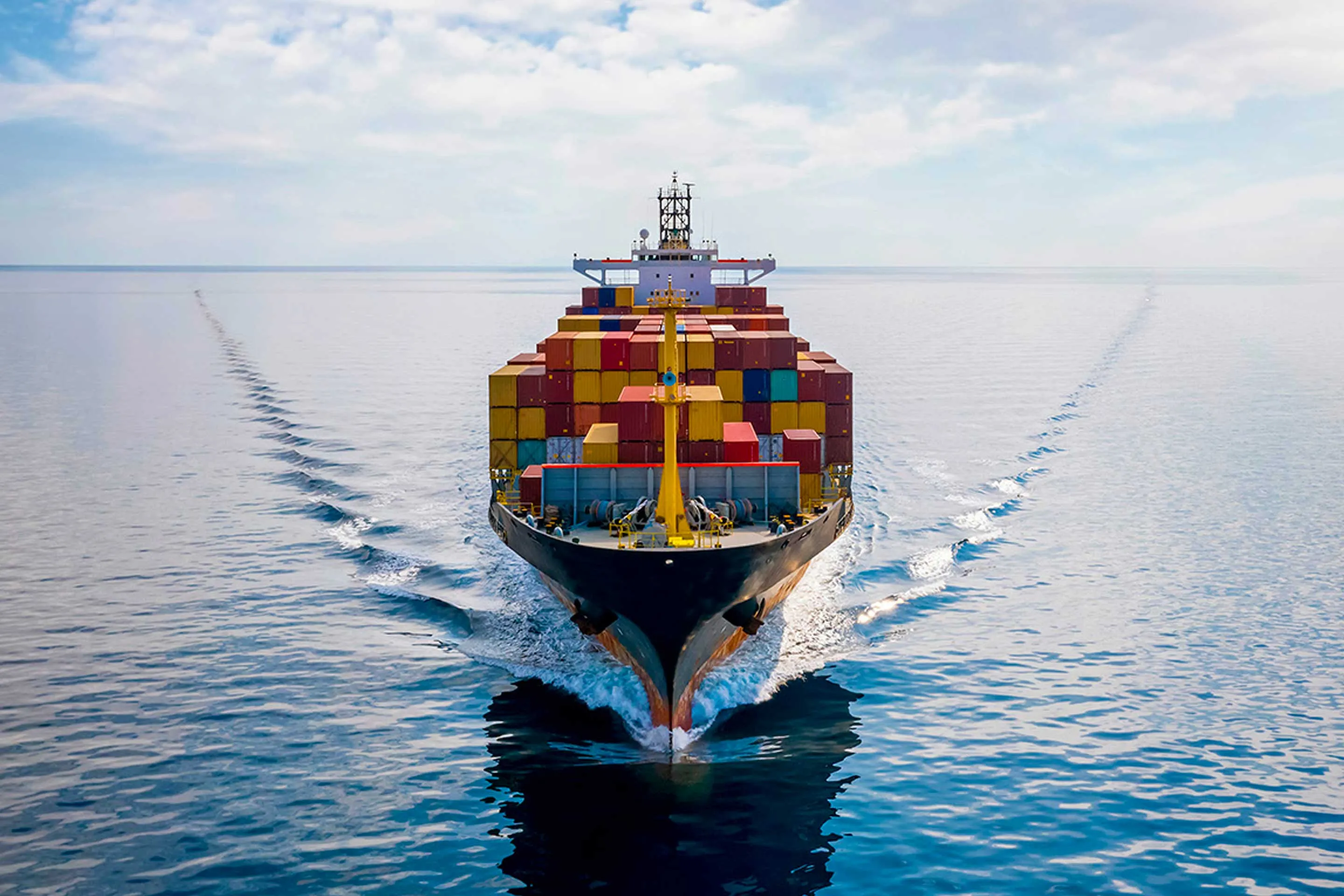 Global logistics: containers, ship, plane, and route map